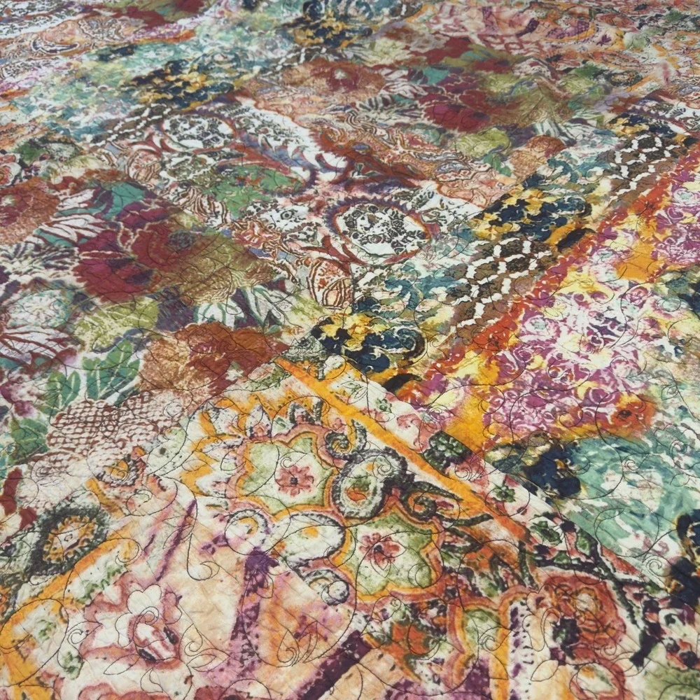 Poetic Wanderlust Tracy Porter Patchwork Quilt Purple Floral King 105x91